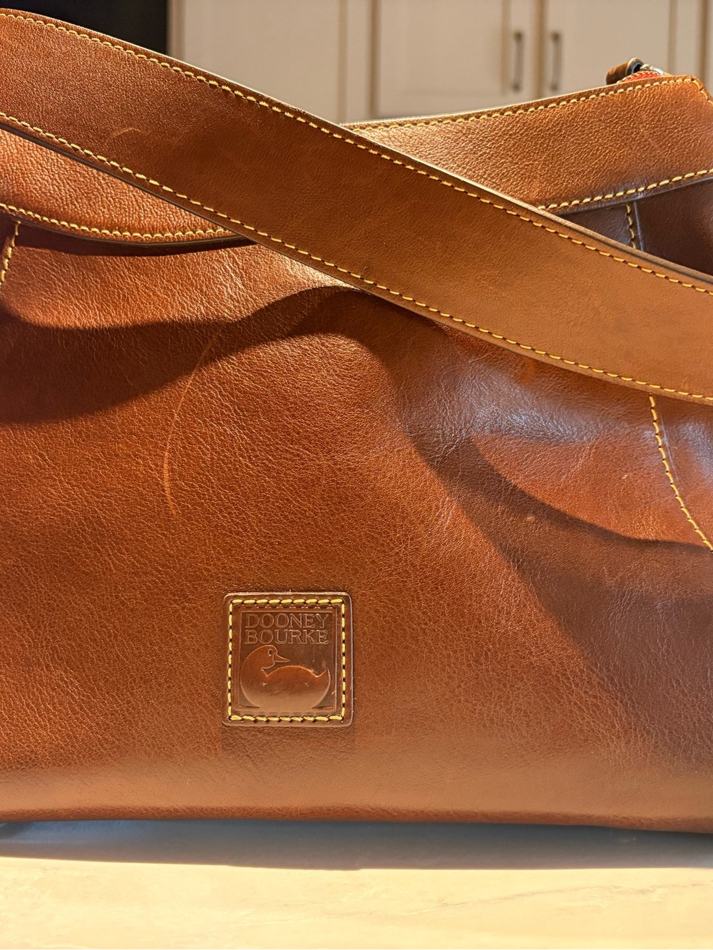 Dooney & Bourke Large Florentine Leather Satchel - Chestnut & PERFECT for Fall!